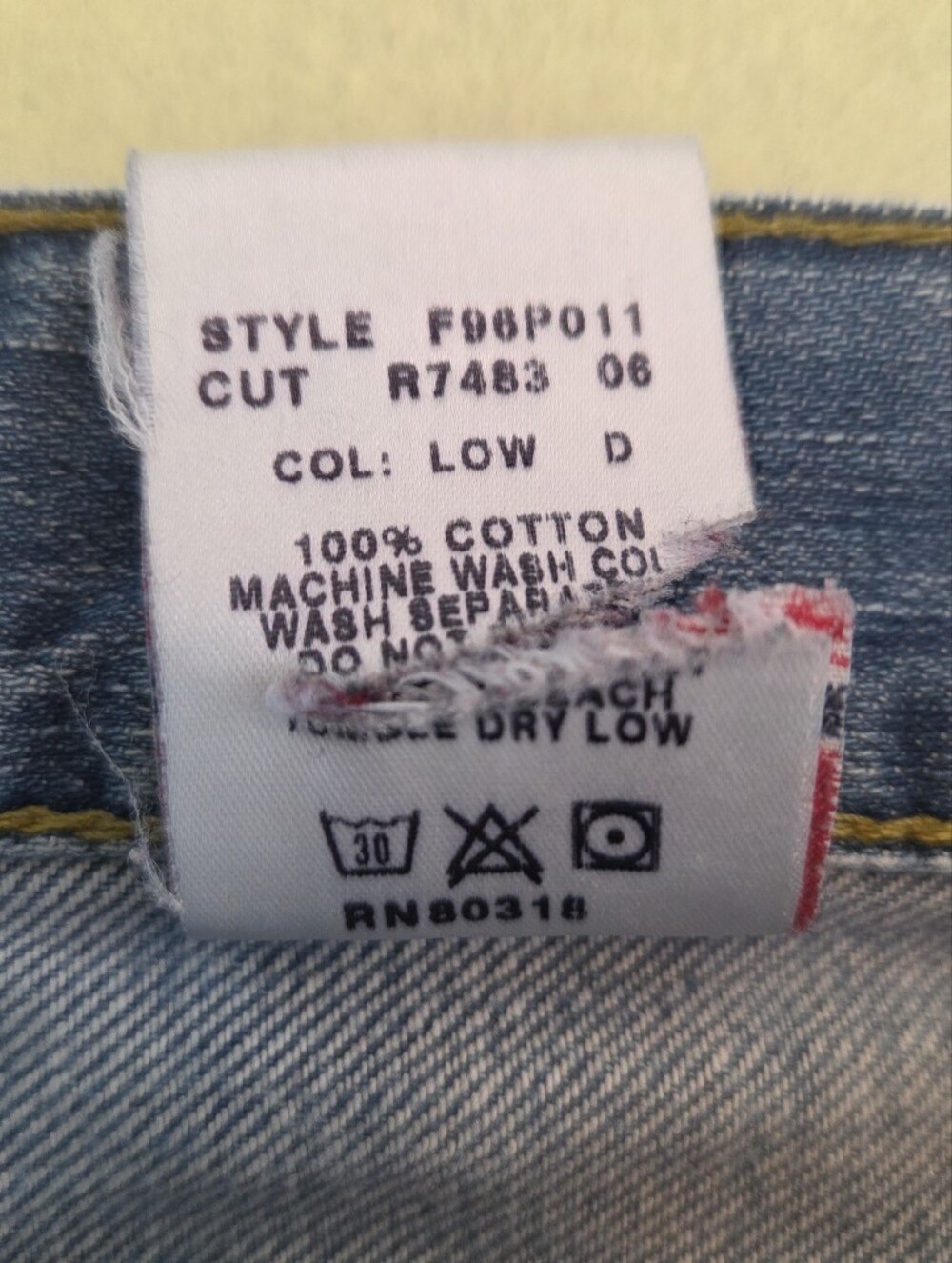 Lucky Brand Daisy Duke Jean Denim Short 26 Button Fly MADE IN USA Frayed Cutoffs - Picture 13 of 14